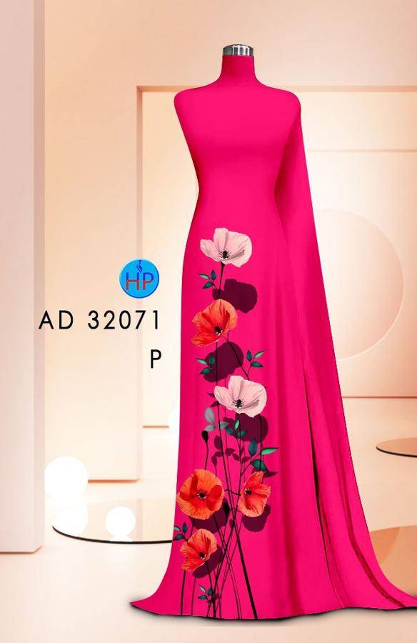 Vải Áo Dài Hoa In 3D AD 32071 13